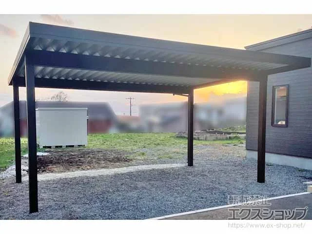 YKKAPのカーポート ジーポートPro 積雪100cm対応 2台用 4本柱 施工例