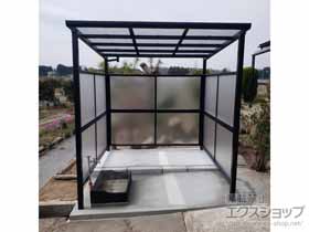 のサイクルポート・駐輪場 ベルフラット コ型 パネル2段 端部柱タイプ 積雪〜50cm対応 施工例