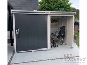 の物置・屋外倉庫 エルモコンビ 積雪型 3377×2213×2118 LMDS-1822+LKDS-1522-SM 施工例