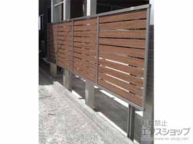 のフェンス・柵 モクハイフェンス アルミ多段柱仕様（パネル1段） 施工例