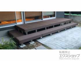 のウッドデッキ リウッドデッキ 200+段床セット＜正面・片側面 1段＞ 施工例