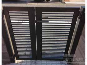 の門扉 【特注】開き門扉AB YR2型 親子開き　柱使用 施工例