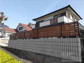 のフェンス・柵 モクアルフェンス 横板タイプ 自由柱施工 施工例
