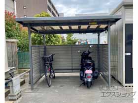 のサイクルポート・駐輪場 自転車置場 SP1GTB 基本棟 一般型・腰板２段 施工例