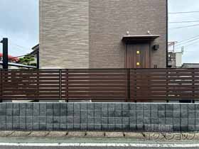 のフェンス・柵 モクアルフェンス 横板タイプ 自由柱施工 施工例