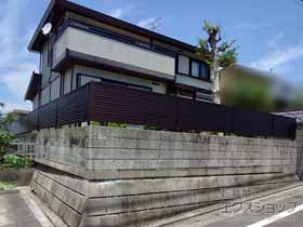 のフェンス・柵 ミエーネフェンス 目隠しルーバータイプ 自由柱施工 施工例