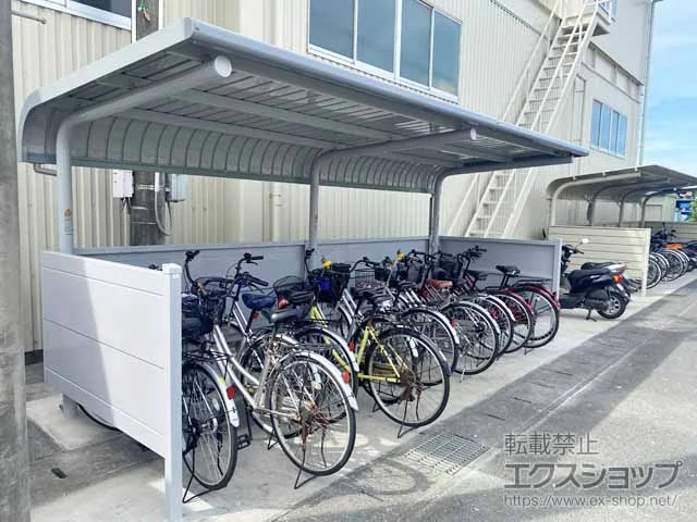 イナバのサイクルポート・自転車置き場 イナバ自転車置場 BPタイプ 一般型 2連続タイプ 施工例