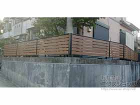 のフェンス・柵 モクアルフェンス 横板タイプ　自由柱施工 施工例