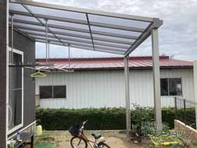 のテラス屋根 ソラリア F型 テラスタイプ 単体 積雪〜20cm対応＋吊り下げ式 固定物干し 施工例