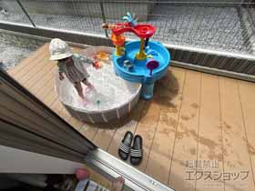 のウッドデッキ リウッドデッキ 200＋水平式物干し　木造躯体用 施工例