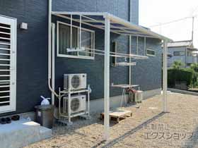 のテラス屋根 ソラリア F型 テラスタイプ 単体 積雪〜20cm対応＋吊り下げ式固定物干し 施工例