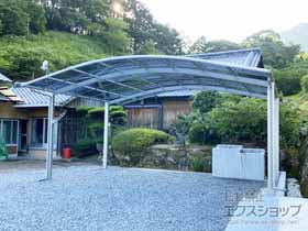のカーポート アリュース ツイン　積雪〜20cm対応＋水平式物干し(テラス柱用) 施工例