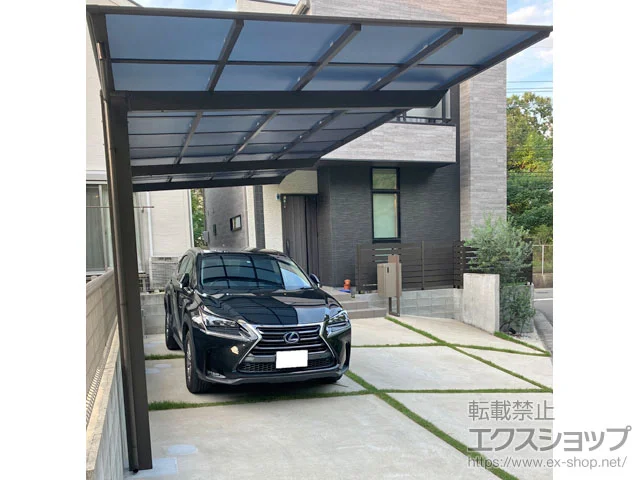 LIXIL(リクシル)のカーポート ネスカF (フラットスタイル) 延長 積雪～20cm対応 施工例
