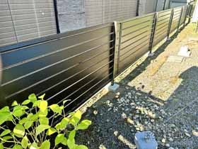 のフェンス・柵 モクアルフェンス 横板タイプ　自由柱施工 施工例