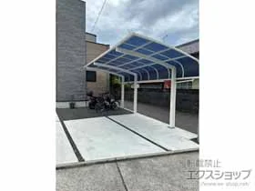 YKKAPのカーポート アリュース キャップ　延長 施工例