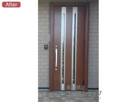 の玄関ドア リシェント玄関ドア3 M24型 断熱K4仕様 片開き仕様(ランマ無)外観左吊元 ※手動仕様 施工例