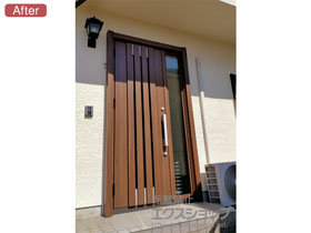 の玄関ドア リシェント玄関ドア3 M27型 断熱K4仕様 片袖仕様(ランマ無)外観左吊元 ※手動仕様 施工例