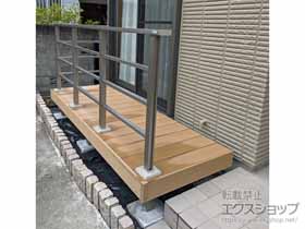 のウッドデッキ 樹ら楽ステージ＋デッキフェンス ＜フラットラインパネル＞ 施工例
