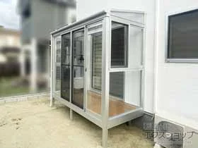 テラス囲い サニージュ F型 床納まり ランマ無 積雪〜20cm対応 *ガラス組込み仕様 施工例