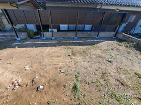 のフェンス・柵 ミエーネ目隠しルーバーフェンス 上段のみ設置 自立建て用 施工例