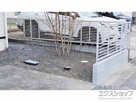 のフェンス・柵 シンプレオ フェンスYB2型 横格子 自由柱施工 施工例
