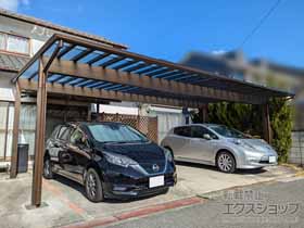 のカーポート エフルージュ 1500タイプ 3台用 積雪〜50cm対応 施工例