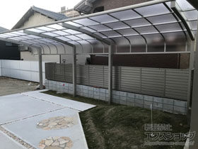 のカーポート アリュース キャップ 600タイプ 縦連棟セット 2台用 積雪〜20cm対応 施工例
