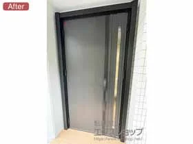 LIXIL リクシル(トステム)の玄関ドア リシェント玄関ドア3 S14型 断熱K2仕様 親子仕様(ランマ無)外観左吊元 ※FamiLock仕様 施工例