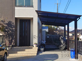 のカーポート エフルージュ FIRST 600タイプ 奥行延長 1.5台用 複合色 積雪〜20cm対応+着脱式サポート(屋根ふき材補強部品付) 施工例