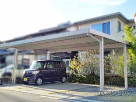 のカーポート ジーポートPro 1500 3台用 4本柱 積雪〜50cm対応 施工例