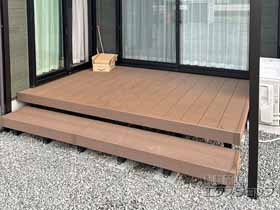 のウッドデッキ リウッドデッキ 200＋リウッドデッキ 200 段床セット＜正面1段＞ 施工例