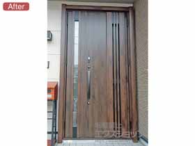 の玄関ドア リシェント玄関ドア3 M83型 断熱K4仕様 親子仕様(ランマ無)外観右吊元 ※FamiLock仕様 施工例