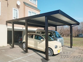 のカーポート ジーポートPro 積雪150cm対応 2台用 6本角柱 施工例