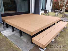 のウッドデッキ リウッドデッキ 200＋段床セット　<正面タイプ1段> 施工例