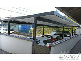 のカーポート G1-R 積雪〜50cm対応 4台用 間口連結 6本柱 施工例