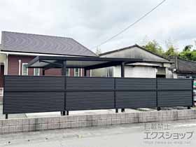 のフェンス・柵 ミエーネフェンス 目隠しルーバータイプ 2段支柱 自立建て用 施工例