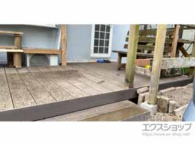 のウッドデッキ 樹ら楽ステージ＋独立ステップ 施工例