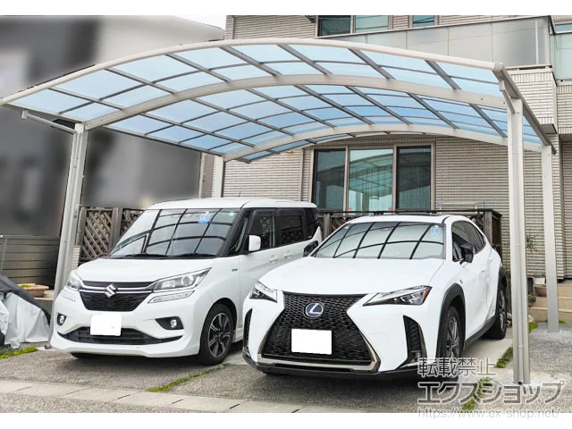 YKKAPのカーポート アリュース 600タイプ 2台用 積雪～20cm対応 施工例