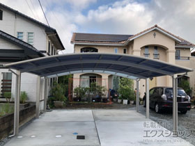 のカーポート アリュース 600タイプ 2台用 奥行延長セット 積雪〜20cm対応 施工例