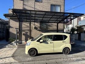 のカーポート アリュース 600タイプ 1台用 積雪〜20cm対応+着脱式サポート H22・H25兼用 2本入り×1セット 施工例
