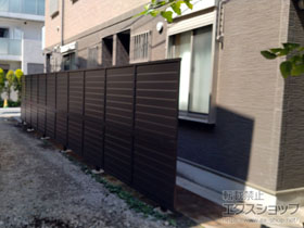 のフェンス・柵 フェンスAB YL2型 横ルーバー2 2段支柱 施工例