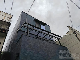 のバルコニー・ベランダ屋根 ソラリア F型 ルーフタイプ 単体積雪〜20cm対応 施工例