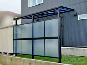 のテラス屋根 ソラリア F型 1500 テラスタイプ 単体 積雪〜50cm対応＋前面パネル 施工例