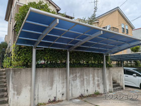 のカーポート アリュース 600タイプ 1台用 奥行延長セット 積雪〜20cm対応 施工例