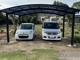 のカーポート プレシオスポート アール型 2台用 積雪〜20cm対応 施工例