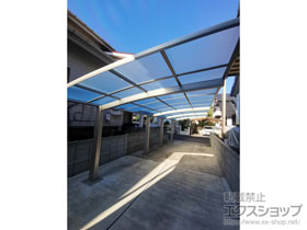 のカーポート プレシオスポート アール型 縦連棟セット 2台用 積雪〜20cm対応 施工例