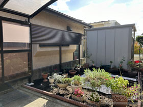 のフェンス・柵 ミエーネ目隠しルーバーフェンス 上段のみ設置 自立建て用 施工例