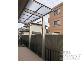 のテラス屋根 フーゴF 独立テラスタイプ 単体 積雪〜20cm対応+ 物干しセット ロング 2本入り×2セット 施工例