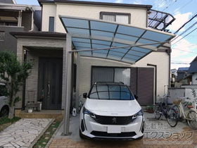 のカーポート アリュースRE 600タイプ 前下がり 1台用 積雪〜20cm対応+屋根ふき材補強部品 施工例