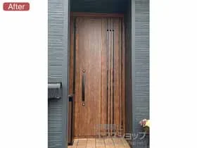 玄関ドア リシェント玄関ドア3 M83型 断熱K4仕様 親子仕様(ランマ無)外観右吊元 ※手動仕様 施工例